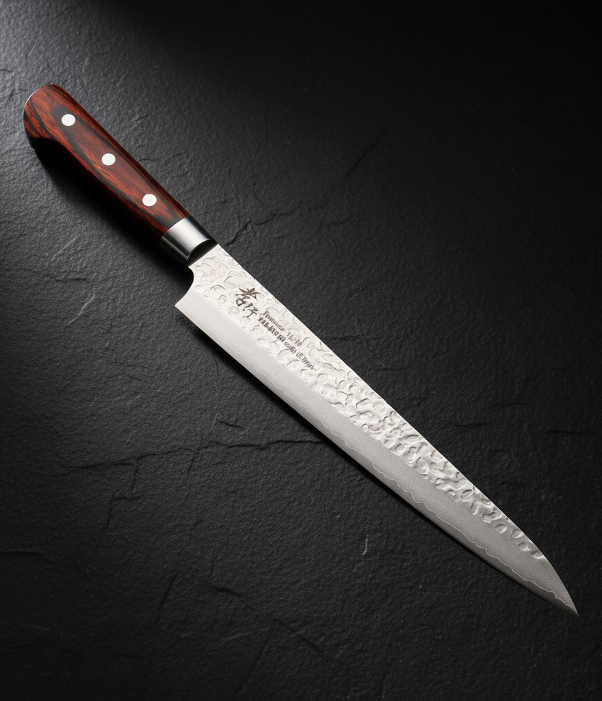 Sakai Takayuki VG10 33 Layer Damascus Sujihiki 240mm Mahogany Pakka wood Handle