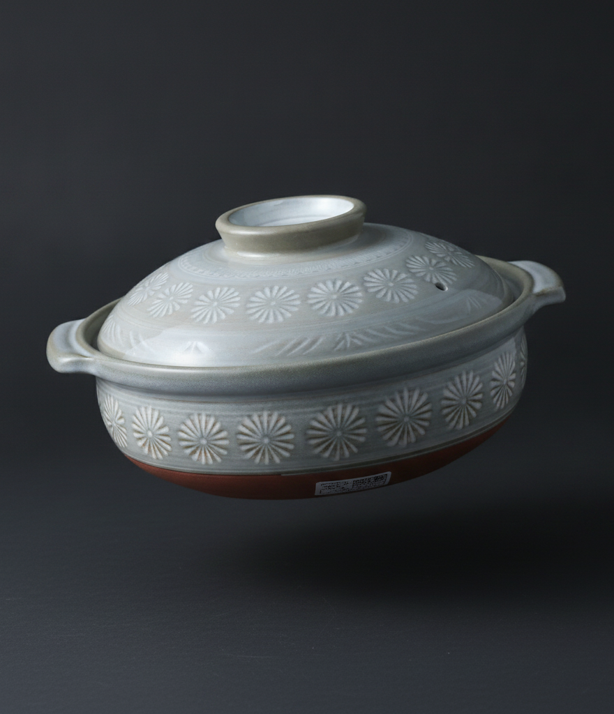 Ginpo - Ceramic casserole with floral pattern 3.2L