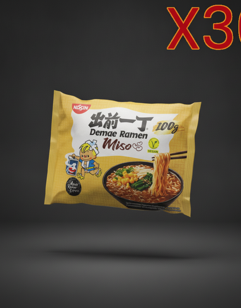 Nissin - Demae Miso Ramen Noodles 100G/500ml X30 BUNDLE