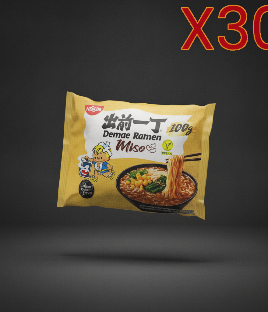Nissin - Demae Miso Ramen Noodles 100G/500ml X30 BUNDLE