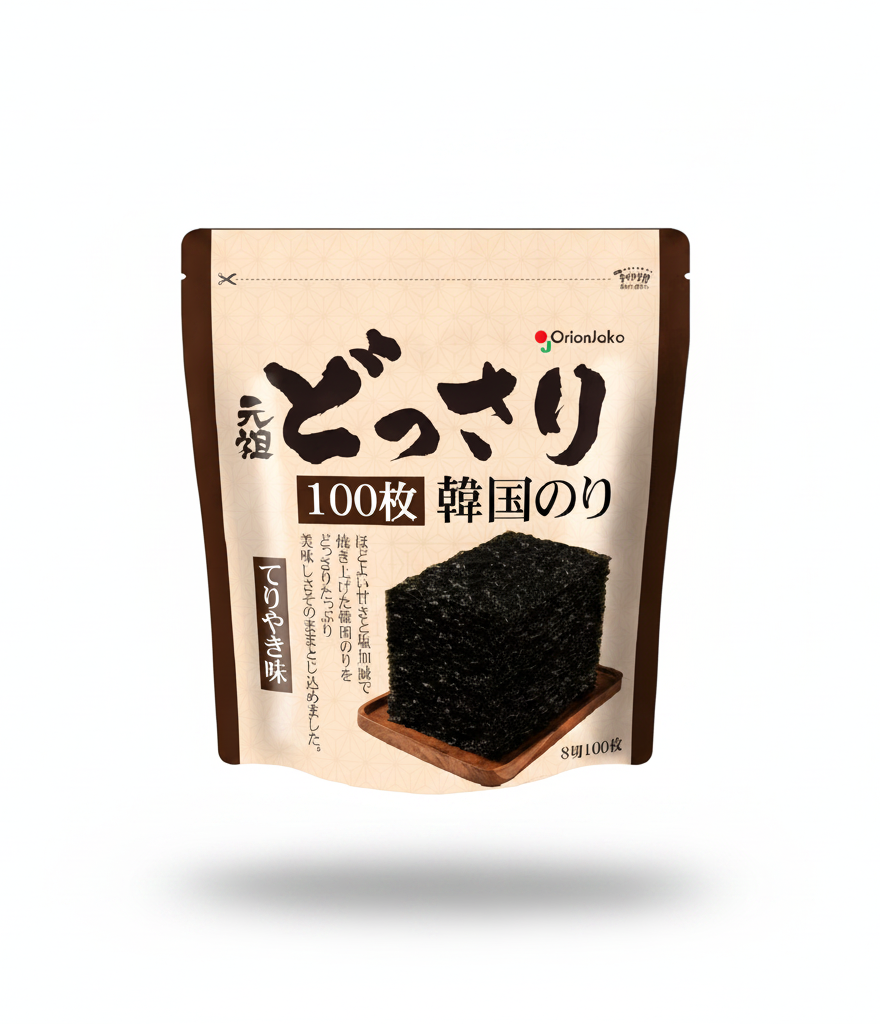 Orion Jako - Korean Seaweed Teriyaki Flavor 100 sheets (8 cuts) 65g