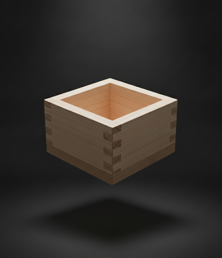 Masu 1-go Sake Container in Hinoki Wood 8.4 x 8.4 cm