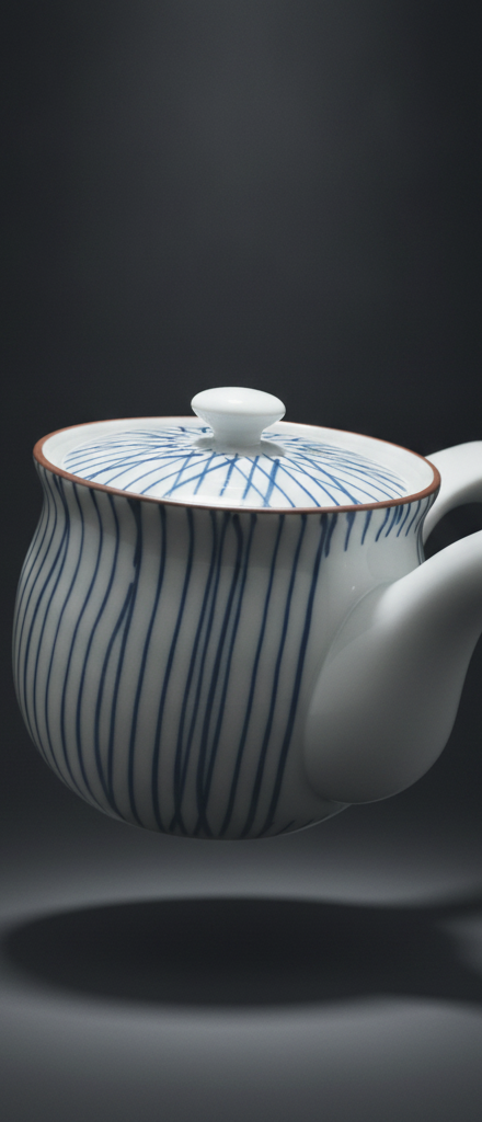 Japanese teapot with pinstriped handle 620ml
