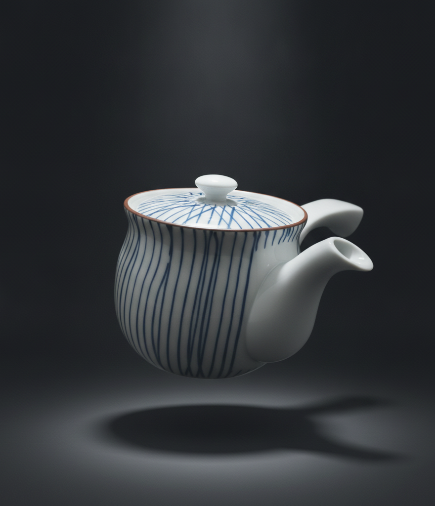 Japanese teapot with pinstriped handle 620ml