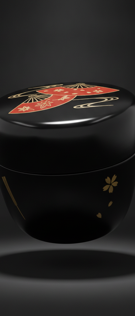 Natsume black matcha container 6.5 x 6.5 cm