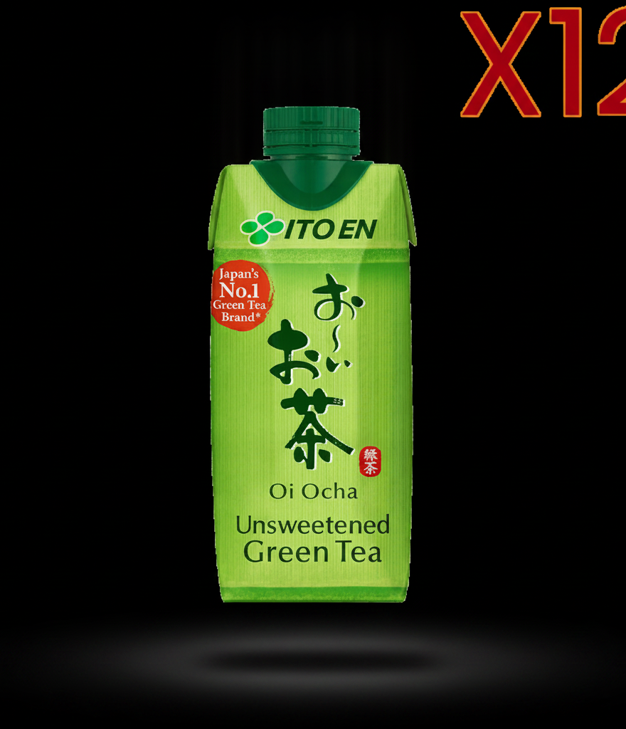 Ito En - Oi Ocha Unsweetened Green Tea in Brick 330ml X12 BUNDLE