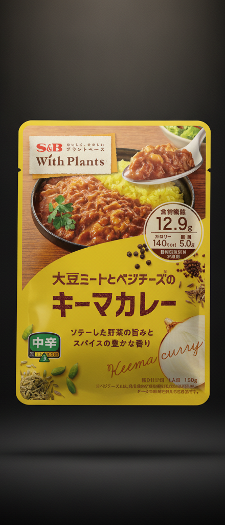 S&B - Medium Keema Curry with Soy Meat and Vegan Cheese 150g