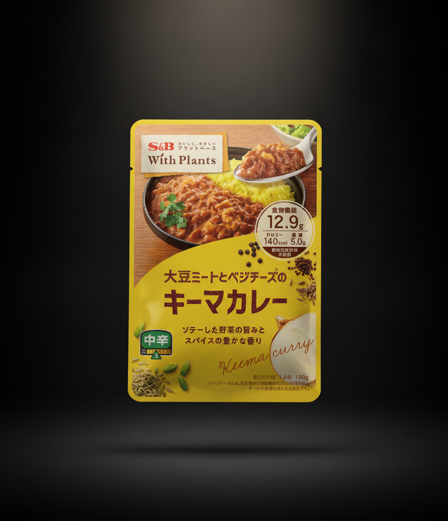 S&B - Medium Keema Curry with Soy Meat and Vegan Cheese 150g