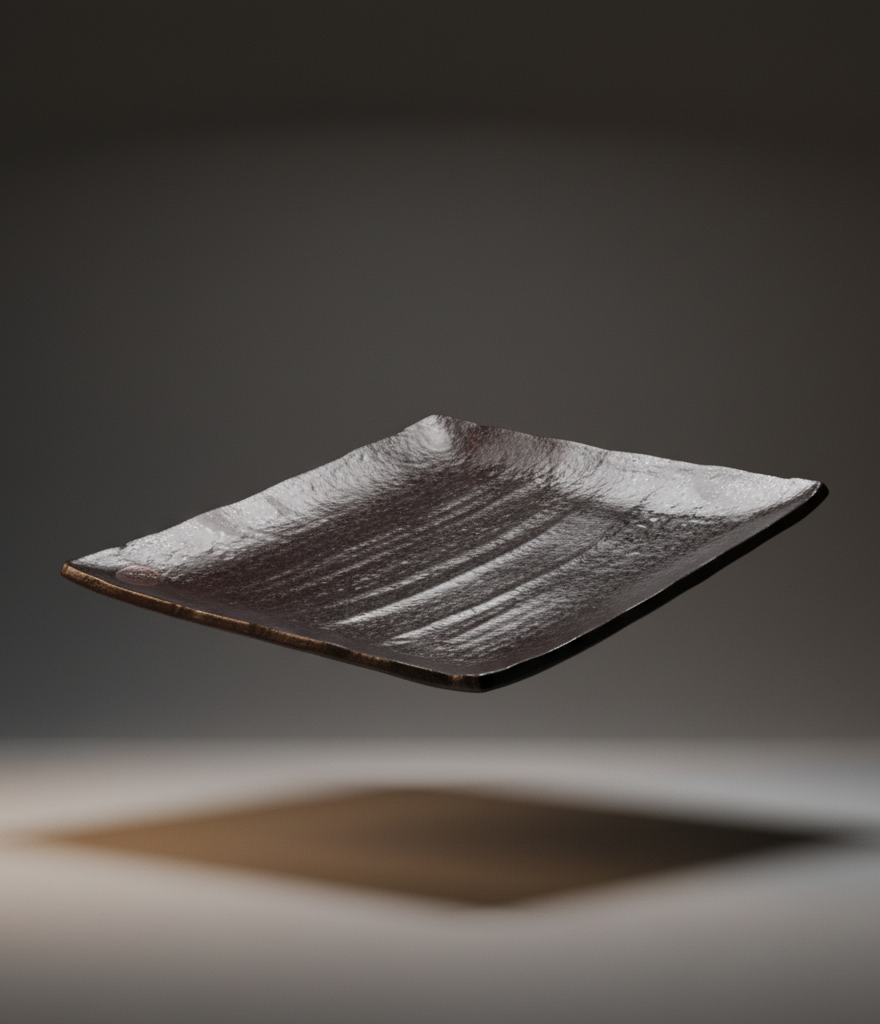 Large rectangular fine earthenware plate Bankoyaki "kaisou"