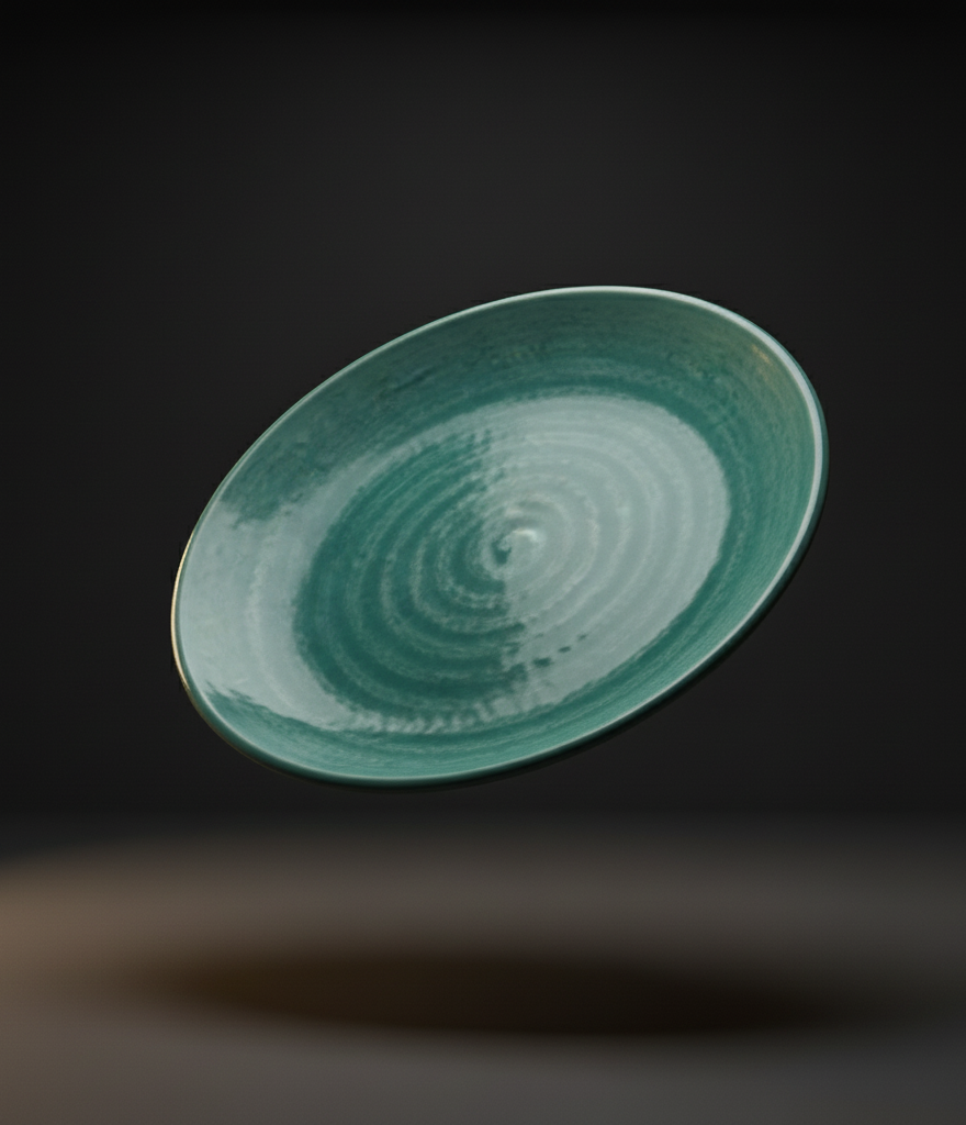 Large fine earthenware plate Bankoyaki "toruco"