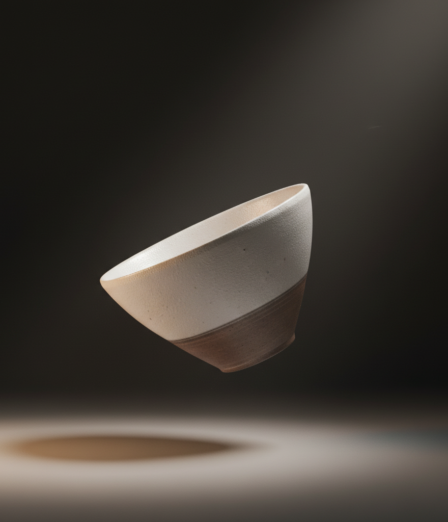 Minoyaki "kunie" fine earthenware rice bowl