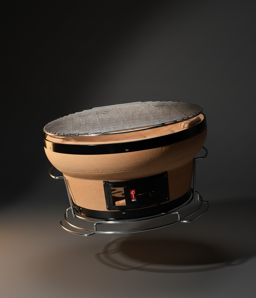 Japanese round table barbecue "Genghis" + grill and base