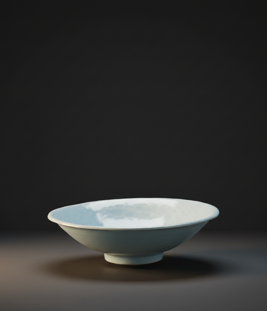 Small deep plate in fine earthenware Minoyaki "Iwashimizu"